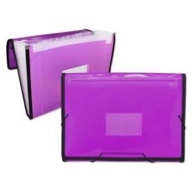 Ingraf Carpeta Frame Fuelle 13 Bolsillos Tamaño A4 - Polipropileno Translucido - Gomas y Solapas - Color Rosa