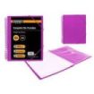 Ingraf Carpeta 40 Fundas A4 + Sobre con Broche - Espiral Plastica Indeformable - Apertura 360 Grados - Portada Personalizable - Color Morado