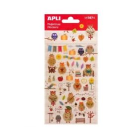 Apli Bolsa de Pegatinas de Otoño - Acabado Epoxy - Adhesivo Permanente - Ideal para Scrapbooking y Decoracion - Fomenta Creatividad y Psicomotricidad Infantil