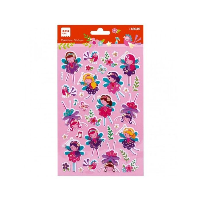 Apli Bolsa de Pegatinas de Hadas - Acabado Metalizado - Adhesivo Permanente - Ideal para Scrapbooking y Decoracion - Estimula Creatividad y Psicomotricidad Infantil