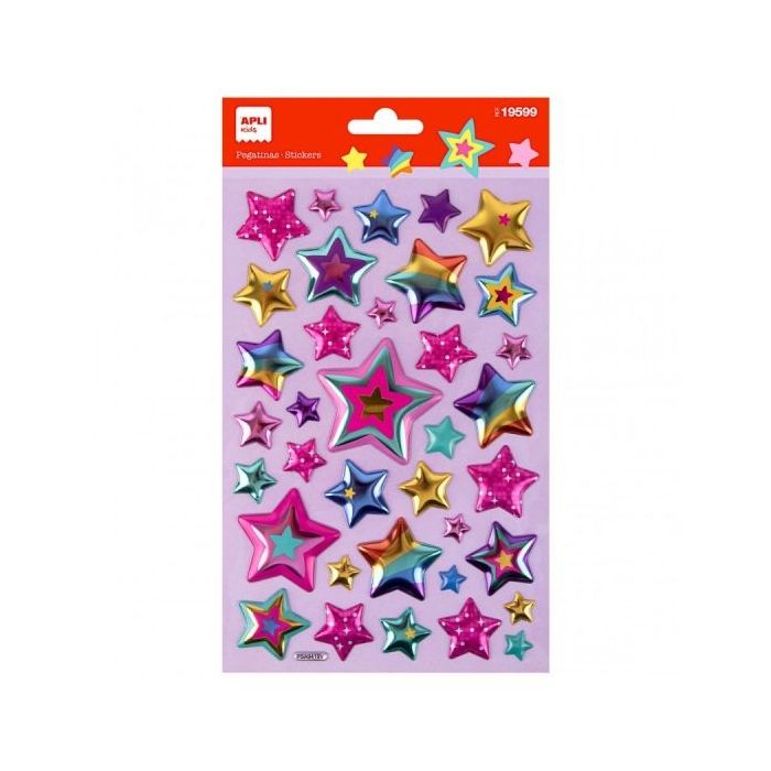 Apli Bolsa de Pegatinas de Estrellas - Adhesivo Permanente - Ideal para Scrapbooking - Estimula Creatividad y Psicomotricidad Fina