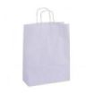 Apli Pack de 50 Bolsas Kraft - Alta Resistencia - Asas Rizadas - Reutilizables y Reciclables - Color Blanco