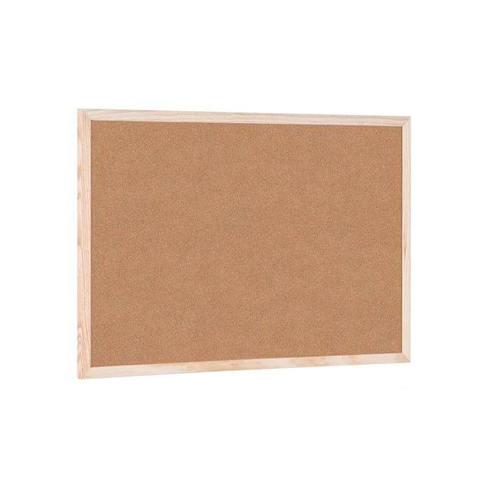 Bi-Office Tablero de Corcho Doble Cara 600x400mm Marco Natural