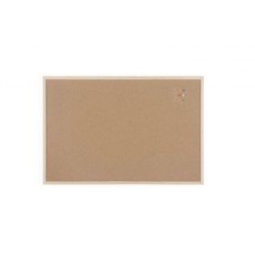 Bi-Office Tablero de Corcho Doble Cara 900x600mm Marco Natural