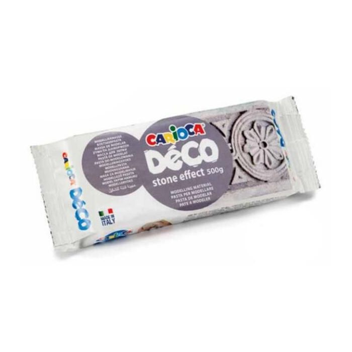 Carioca Deco Plastilina de 250gr - Se Endurece al Aire - Facil de Alisar - Color Blanco