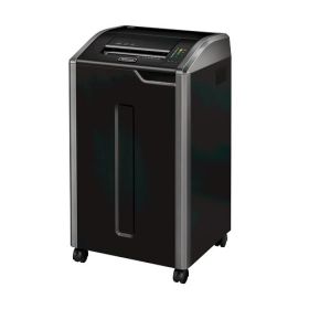 Fellowes 425Ci Destructora de Papel Manual 114L - Destruye hasta 32 Hojas - Corte en Particulas - Nivel de Seguridad P-4 - Color Negro/Plata