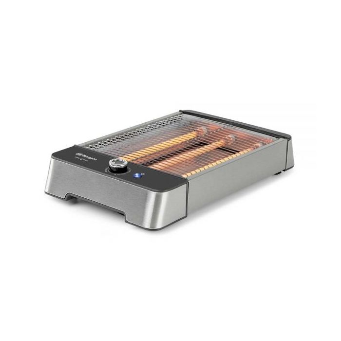 Orbegozo TO 2030 Tostadora Horizontal de Acero Inoxidable 600W -  6 Posiciones de Tueste - Para Cualquier tipo de Pan - Bandeja Recoge Migas - Temporizador con Señal Acustica