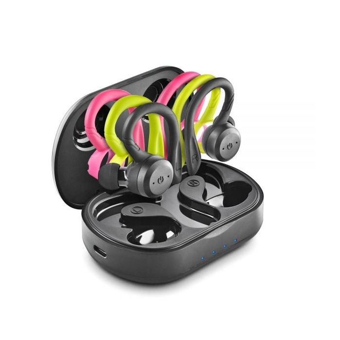 NGS Artica Jogger Auriculares Deportivos Bluetooth 5.3 TWS - Incluye 3 Sujeciones de Silicona de Diferentes Colores - Manos Libres - Autonomia hasta 10h - Base de Carga - Resistencia IPX7
