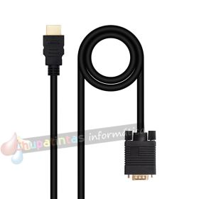 Nanocable Cable Conversor HDMI a VGA, HDMI/M-VGA/M 1.8m - Color Negro-1