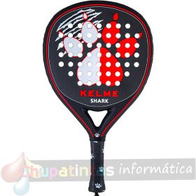 Kelme Shark Pala de Pádel - Forma Mixta - Marco 100% Carbono - Cara 100% Fibra de Carbono - Núcleo Xtra Soft Eva-1
