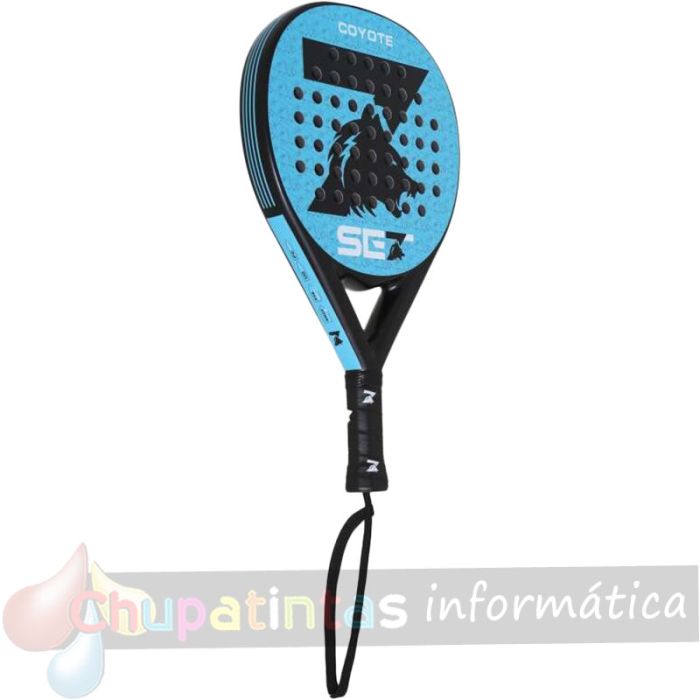 Set Coyote Pala de Pádel - Forma Redonda - Marco y Cara 100% Fibra de Vidrio - Núcleo Goma Black Eva XtraSoft-2