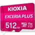Kioxia Exceria Plus Tarjeta Micro SDHC 512GB UHS-I U3 V30 A1 Clase 10 con Adaptador-2
