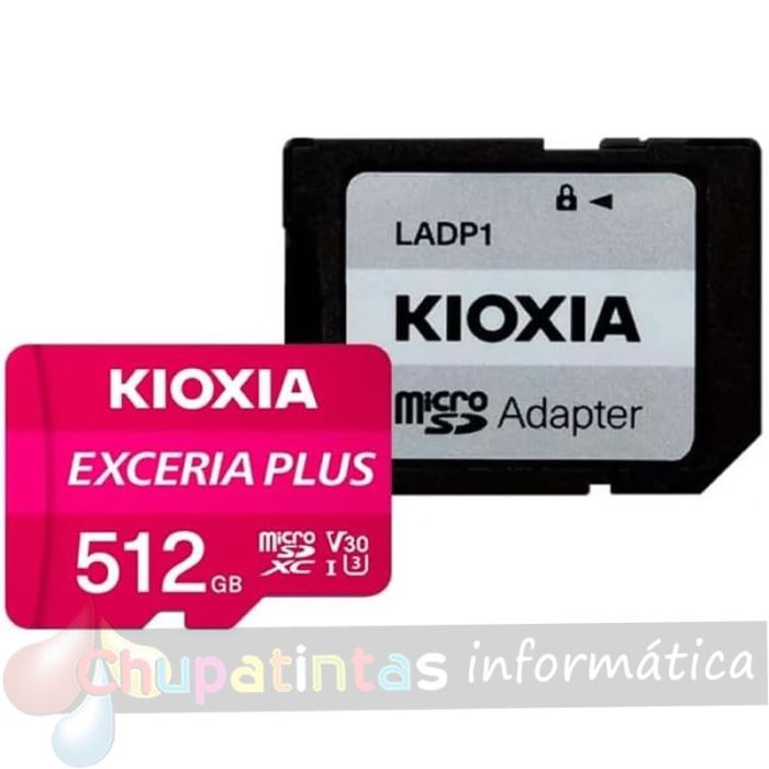 Kioxia Exceria Plus Tarjeta Micro SDHC 512GB UHS-I U3 V30 A1 Clase 10 con Adaptador-4