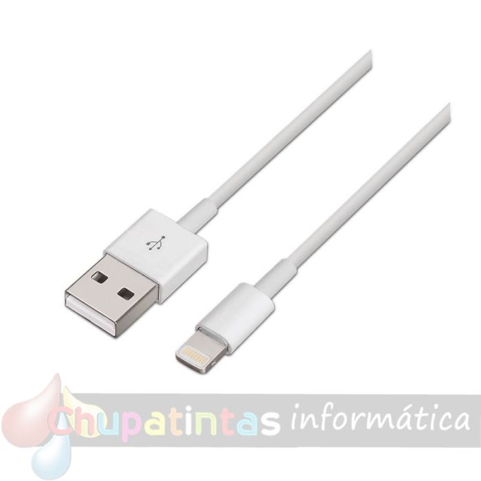 Aisens Cable Lightning a USB 2.0 - Lightning/M-USB A Macho - 1.0m - Color Blanco-1
