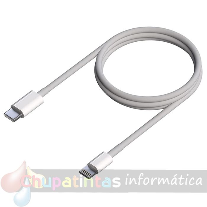 Aisens Cable Lightning a USB-C USB 2.0 - Lightning/M-USB-C/M - 20cm - Color Blanco-2
