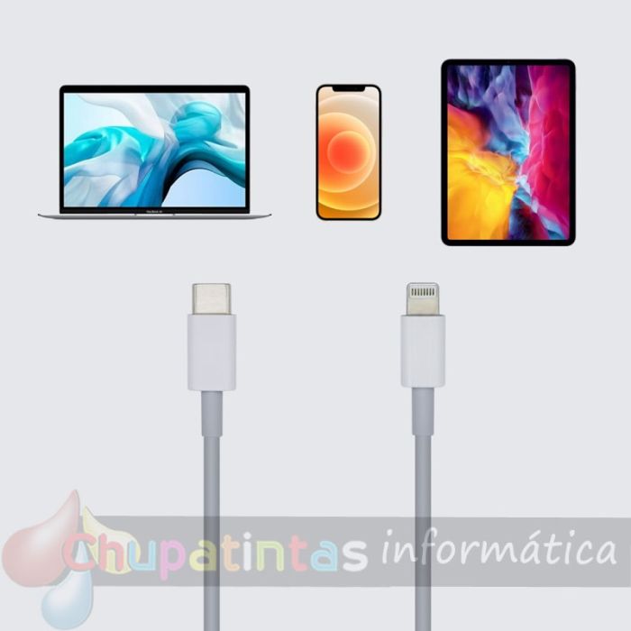 Aisens Cable Lightning a USB-C USB 2.0 - Lightning/M-USB-C/M - 20cm - Color Blanco-4