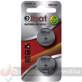 Elbat Pack de 2 Pilas Litio de Botón CR2032 3V