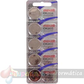 Maxell Pack de 5 Pilas Litio de Botón CR2032 3V-1