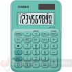 Casio MS-7UC Calculadora de Escritorio - Tecla Doble Cero - Pantalla LCD de 10 Digitos - Solar y Pilas - Color Verde