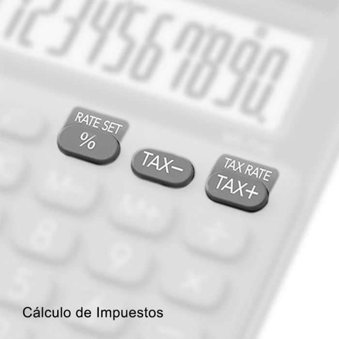 Casio MS7UC Calculadora de Escritorio - Tecla Doble Cero - Pantalla LCD de 10 Dígitos - Solar y Pilas - Color Azul-3
