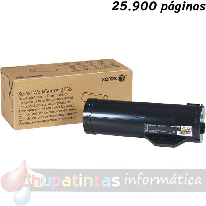 Xerox WorkCentre 3655 Negro Cartucho de Toner Original - 106R02740