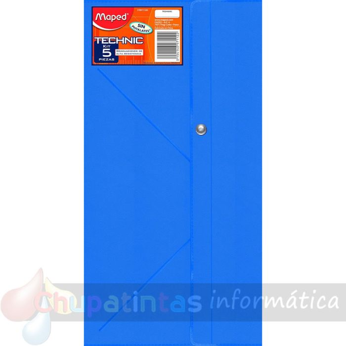 Maped Estuche de Reglas con Cierre - Reglas- Escuadra - Cartabón - Transportador - Transparentes - Estuche en Colores Surtidos-3