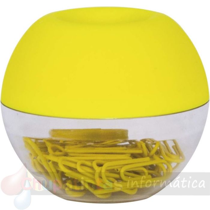 Apli Flúor Collection Dispensador de Clips - 70x60 mm - Tapa Magnética - Amarillo Fluorescente-2