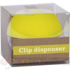 Apli Flúor Collection Dispensador de Clips - 70x60 mm - Tapa Magnética - Amarillo Fluorescente-1