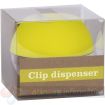 Apli Fluor Collection Dispensador de Clips - Ø 70x60 mm - Tapa Magnetica "Soft Touch" - Incluye 50 Clips Amarillo Fluorescente 28 mm