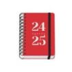 Dohe Grammar Agenda Escolar Espiral A6 - Dia Pagina - Papel 80g/m2 - Cubierta de Polipropileno - Cierre de Goma Elastica - Tamaño 10x15cm - Color Rojo
