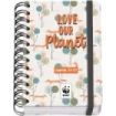 Dohe WWF Love our Planet Agenda Escolar Espiral Wire?o A6 - Dia Pagina - Papel 80g/m2 - Cubierta de Carton Plastificado - Cierre con Goma Elastica