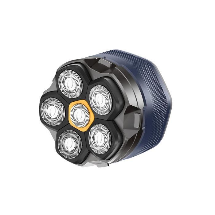 XO Afeitadora Rotatoria - 6 Cuchillas Flexibles - Uso a una Mano - Cabezal Magnetico - Bateria 1400mAh hasta 4H - Apta para Cabeza y Cara - Motor 6500rpm - Display Integrado - Color Varios