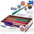 Milan Stylus Copper 24 Bolígrafos Retráctiles - Punta 1mm - Puntero para Pantalla Táctil - Colores Surtidos - Tinta Azul-1