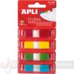 Apli Indices Adhesivos Film Zigzag 45x12mm 4 Dispensadores de 35 Indices de 4 Colores - Faciles de Aplicar - Adhesivo de Calidad - Diseño Zigzag - Organiza Tus Documentos - Multicolor