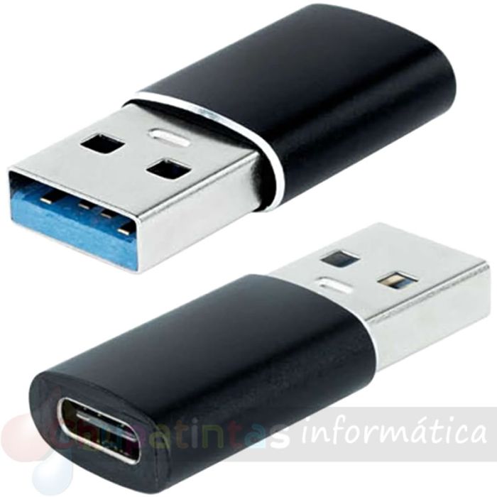 Nanocable Adaptador USB-A 3.1 Macho a USB-C Hembra-1