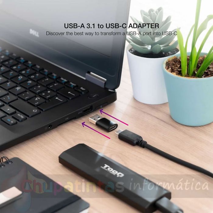 Nanocable Adaptador USB-A 3.1 Macho a USB-C Hembra-3