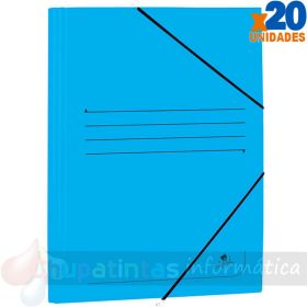 Mariola Carpeta de Cartón Estucado con Solapas Folio 500gr/m2 - Medidas 34x25x1cm - Cierre con Goma Elástica - Color Azul