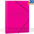 Mariola Carpeta de Cartón Estucado con Solapas Folio 500gr/m2 - Medidas 34x25x1cm - Cierre con Goma Elástica - Color Fucsia