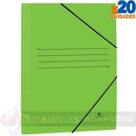 Mariola Carpeta de Cartón Estucado con Solapas Folio 500gr/m2 - Medidas 34x25x1cm - Cierre con Goma Elástica - Color Verde