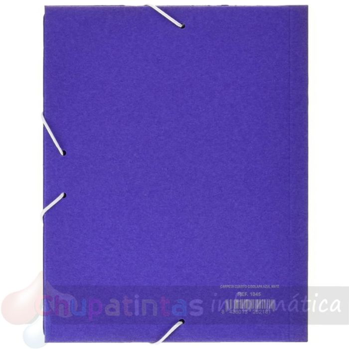 Mariola Carpeta de Cartón Sencilla Folio 500gr/m2 - Medidas 34x25x1cm - Cierre con Goma Elástica - Color Azul mate-2