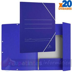 Mariola Carpeta de Cartón con Solapas Folio 500gr/m2 - Medidas 34x25x1cm - Cierre con Goma Elástica - Color Azul Mate-1