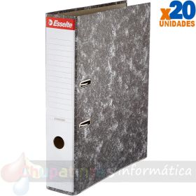 Esselte Archivador de Palanca Formato Folio - Lomo 75mm - Capacidad para 500 Hojas - Color Negro Jaspeado-1