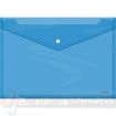 Dohe Sobre con Cierre de Broche - Tamaño Folio Plus Apaisado - Polipropileno Cristal Transparente 150 Micras - Color Azul