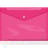 Dohe Sobre con Cierre de Broche - Tamaño Folio Plus Apaisado - Polipropileno Cristal Transparente 150 Micras - Color Rosa