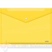 Dohe Sobre con Cierre de Broche - Tamaño Folio Plus Apaisado - Polipropileno Cristal Transparente 150 Micras - Color Amarillo