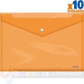Dohe Carpeta Tamaño Folio Plus Apaisado - Apertura Superior y Cierre Broche Automático - Fabricado en Polipropileno Cristal