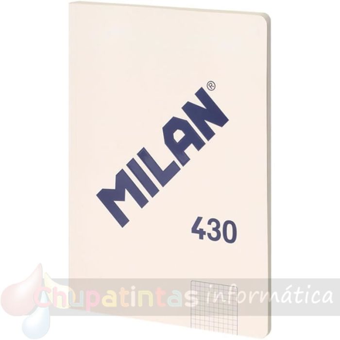 MILAN Serie 1918 Libreta Encolada Formato A4 Cuadricula 5x5mm - 48 Hojas de 95 gr/m2 - Color Beige-1