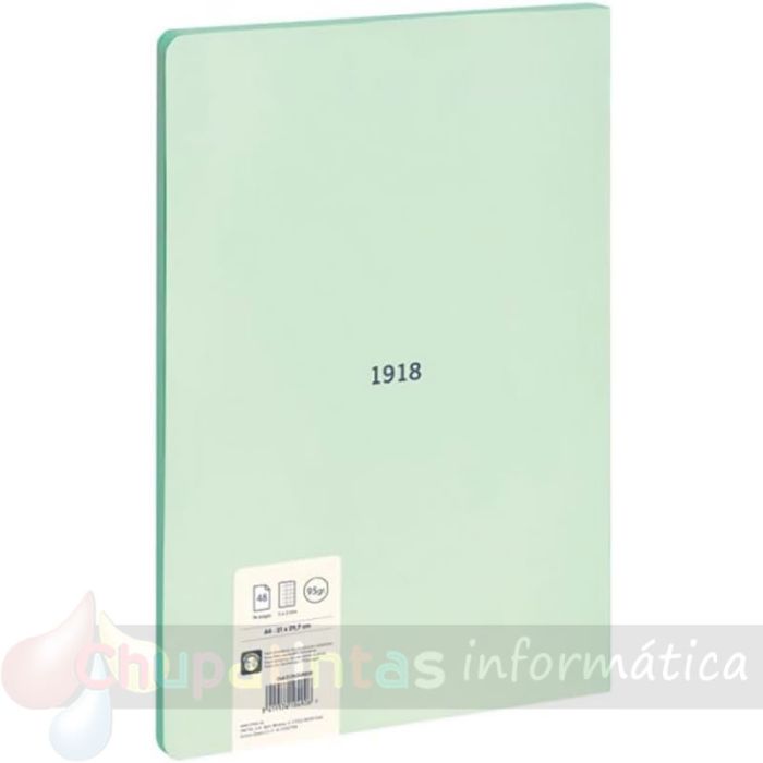 MILAN Serie 1918 Libreta Encolada Formato A4 Cuadricula 5x5mm - 48 Hojas de 95 gr/m2 - Color Verde-2