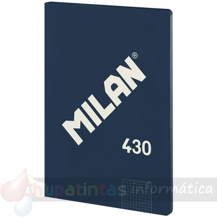 Milan Serie 1918 Libreta Encolada Formato A4 Pautado 7mm - 48 Hojas de 95 gr/m2 - Microperforado - Tapa Blanda - Color Azul Oscuro