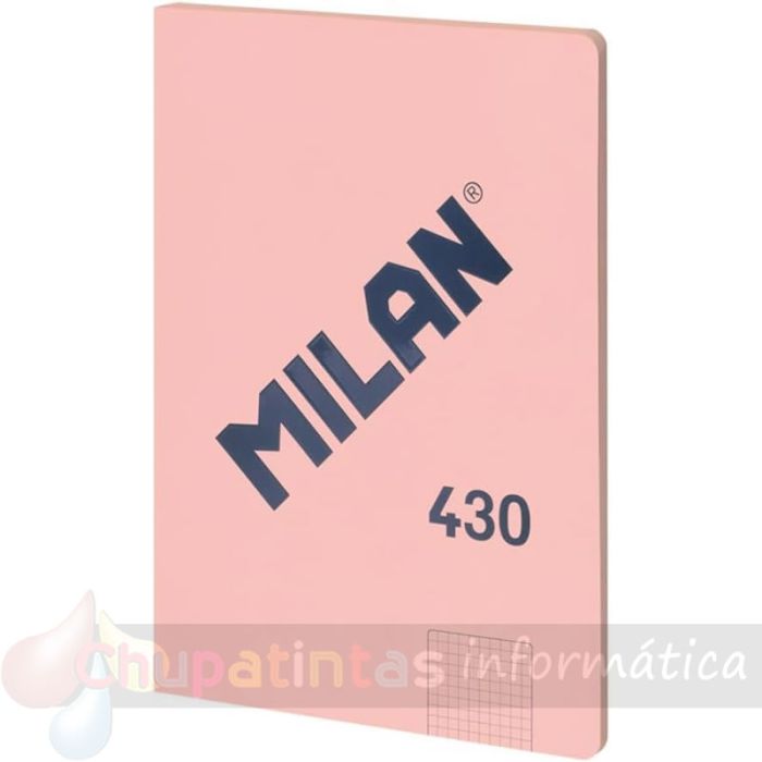 Milan Serie 1918 Libreta Encolada Formato A4 Pautado 7mm - 48 Hojas de 95 gr/m2 - Microperforado - Tapa Blanda - Color Rosa